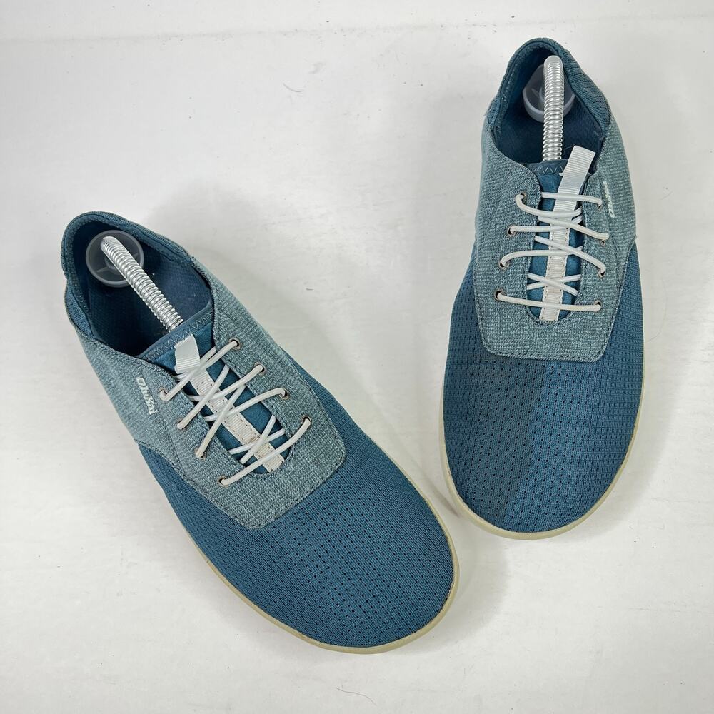 OluKai Nohea Moku No Tie Boat Shoes Slip On FLAW Blue Mens 9.5